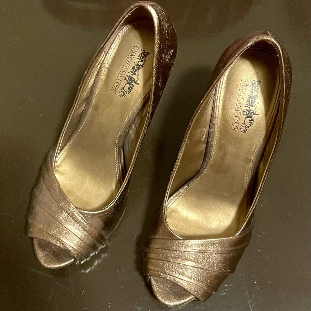 Bronze Coach and Four Heels Size 7